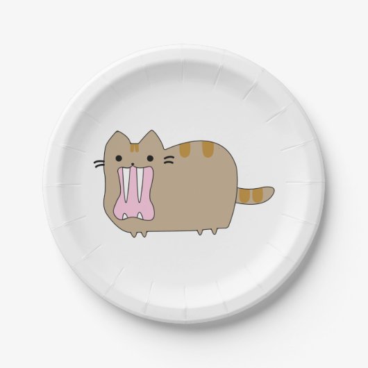 Nimravid Saber Tooth Prehistorische Falke Cat Pappteller (Vorderseite)