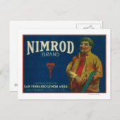 Nimrod Lemon LabelSan Fernando, CA Postkarte (Vorne/Hinten)