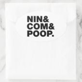 NIN & COM & KACK. OVALER AUFKLEBER (Tasche)