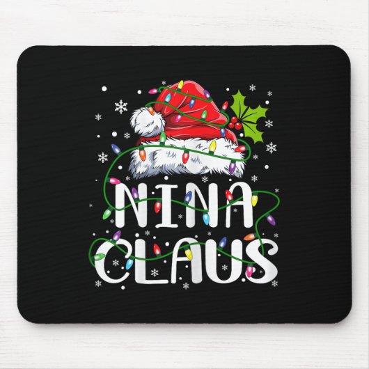 Nina Claus Weihnachts-Weihnachtsmannmütze Matching Mousepad (Vorne)
