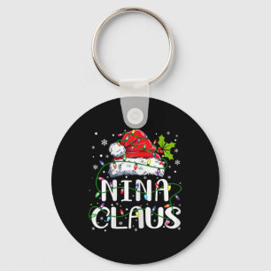 Nina Claus Weihnachts-Weihnachtsmannmütze Matching Schlüsselanhänger