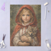 Niña con lobo seidenpapier (Basteln)