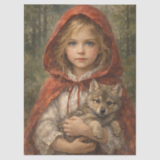 Niña con lobo seidenpapier (Vorderseite)