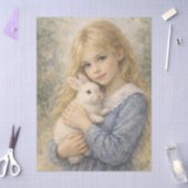 niña dulce con conejo seidenpapier (Basteln)