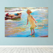 Niña en la playa, Valencia von Joaquin Sorolla 191 Leinwanddruck (Insitu (Holzboden))