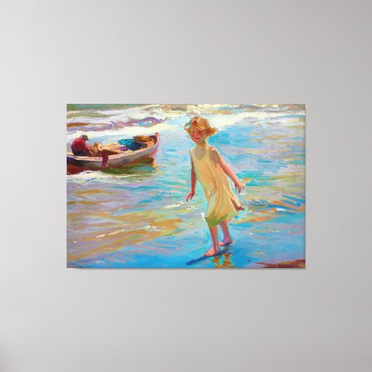 Niña en la playa, Valencia von Joaquin Sorolla 191 Leinwanddruck (Vorderseite)