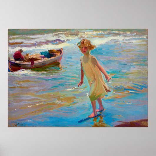 Niña en la playa, Valencia von Joaquin Sorolla 191 Poster (Vorne)