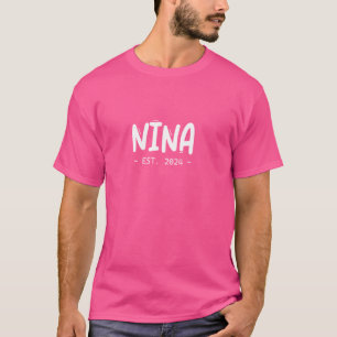Nina Est 2024 Lola Muttertag Neue Großmutter Schwa T-Shirt