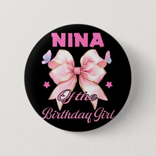 Nina Geburtstagsmädchen passendes kokettes rosa Sc Button