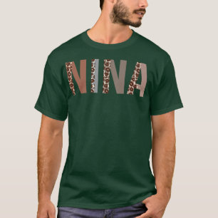 Nina Leopard Print Mama Niedlich Mütter Day Funny  T-Shirt
