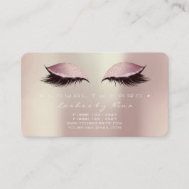 Nina Loyalty Card 6 Beauty Lashes Rose Pink Gold Treuekarte