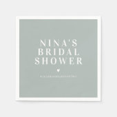 NINA Minimalistisches Bohemisch Sage Green Brautpa Serviette (Vorderseite)