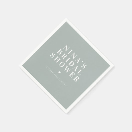 NINA Minimalistisches Bohemisch Sage Green Brautpa Serviette (Ecke)