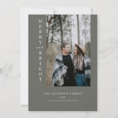 NINA Modern Boho Sage Green Foto Weihnachtskarte Einladung (Vorderseite)