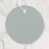 NINA Modern Boho Sage Green Pop It Baby Dusche Geschenkanhänger (Rückseite)