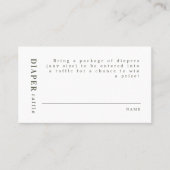 NINA Moderne Minimal-Sage Green Diaper Raffle Platzkarte (Vorderseite)