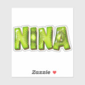 Nina Name Kiwi Design Aufkleber Sticker (Blatt)