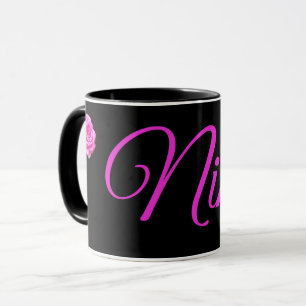 Nina, Name mit rosa Rosen Tasse