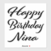 Nina Name Vorname black Sticker Geburtstag (Blatt)