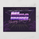 Nina Name Vorname lila Postkarte Geburtstag (Vorderseite)