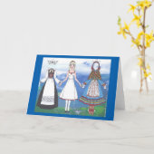 Nina of Norway Paper Doll Blank Greeting Card Karte (Gelbe Blume)