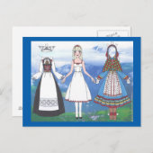 Nina of Norway Paper Doll Postcard Postkarte (Vorne/Hinten)