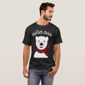 Niña oso polar de Navidad decoracion cuadros rojos T-Shirt (Vorne ganz)
