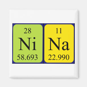 Nina-Periodensystemnamenmagnet Magnet