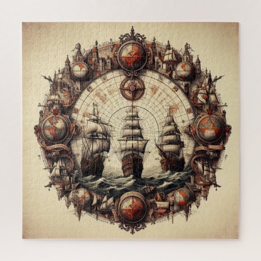 Nina - Pinta - Santa Maria - Christoph Kolumbus Puzzle (Vertikal)