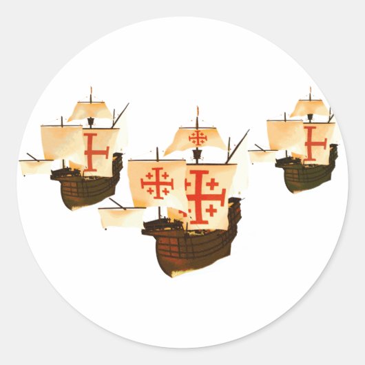 Nina Pinta & Santa Maria Runder Aufkleber (Vorderseite)