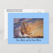 Nina, Pinta und die Santa Maria Postkarte (Vorne/Hinten)