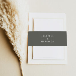 NINA Sage Green Bohemische Minimalistische Bauchba Einladungsbanderole