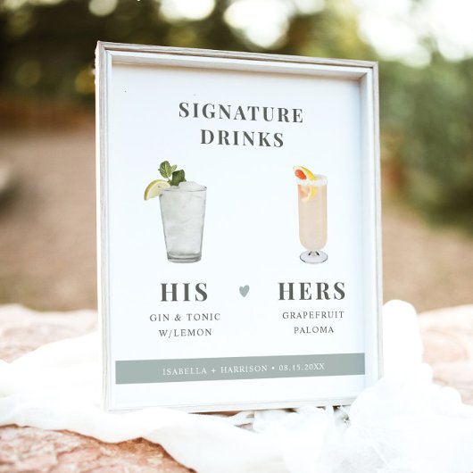 NINA Sage Green Signature Drink seine und ihre Unt Poster