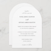 Nina Simple Elegant Wedding Einladung (Vorne/Hinten)