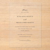 Nina Simple Elegant Wedding Save the Date Acryleinladungen (Vorderseite)