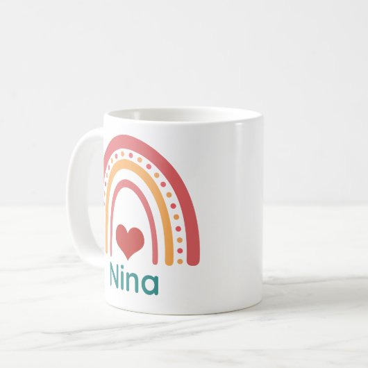 Nina Vintag Boho Rainbow Kaffeetasse (Vorderseite Links)