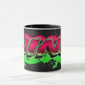 Nina Vorname Name Graffiti red green Tasse (Zentrum)