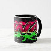 Nina Vorname Name Graffiti red green Tasse (VorderseiteRechts)