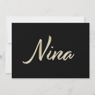 Nina white gold Handwriting Karte