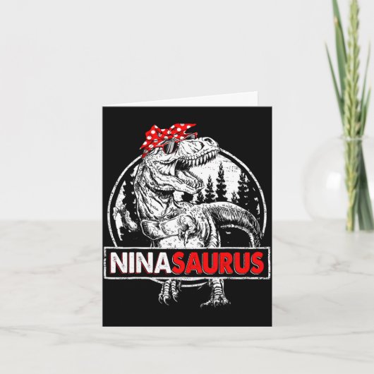 Ninasaurus t rex Dinosaurier nina saurus Muttertag Karte (Vorderseite)