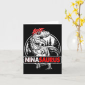 Ninasaurus t rex Dinosaurier nina saurus Muttertag Karte (Gelbe Blume)