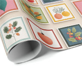 Nine Christmas Ornaments in Bold Frames Geschenkpapier (Rolleneckpunkt)