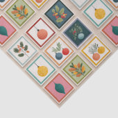 Nine Christmas Ornaments in Bold Frames Seidenpapier (Detail)