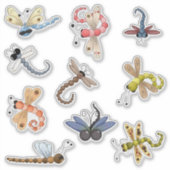 Nine Colorful Dragonflies Vinyl Aufkleber (Vorderseite)