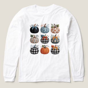 Nine Decorative Pumpkins Stickerei T - Shirt