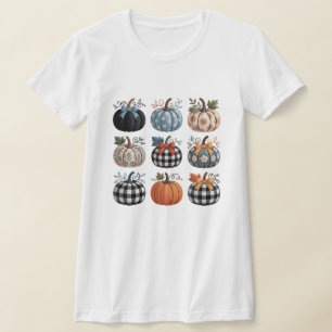 Nine Decorative Pumpkins Stickerei T - Shirt