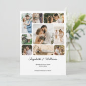 Nine Foto Collage Couple Einfach Save the Date Einladung (Stehend Vorderseite)