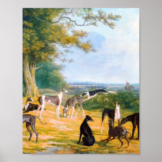 Nine Greyhounds in einer Landschaft von Jacques La Poster (Vorne)