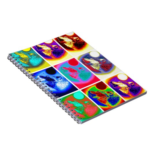 Nine Howling Wolf Portraits-Notebook Notizblock (Rechte Seite)