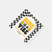 Nine Is A Vibe Retro Ninth 9th Birthday Party Serviette (Ecke)